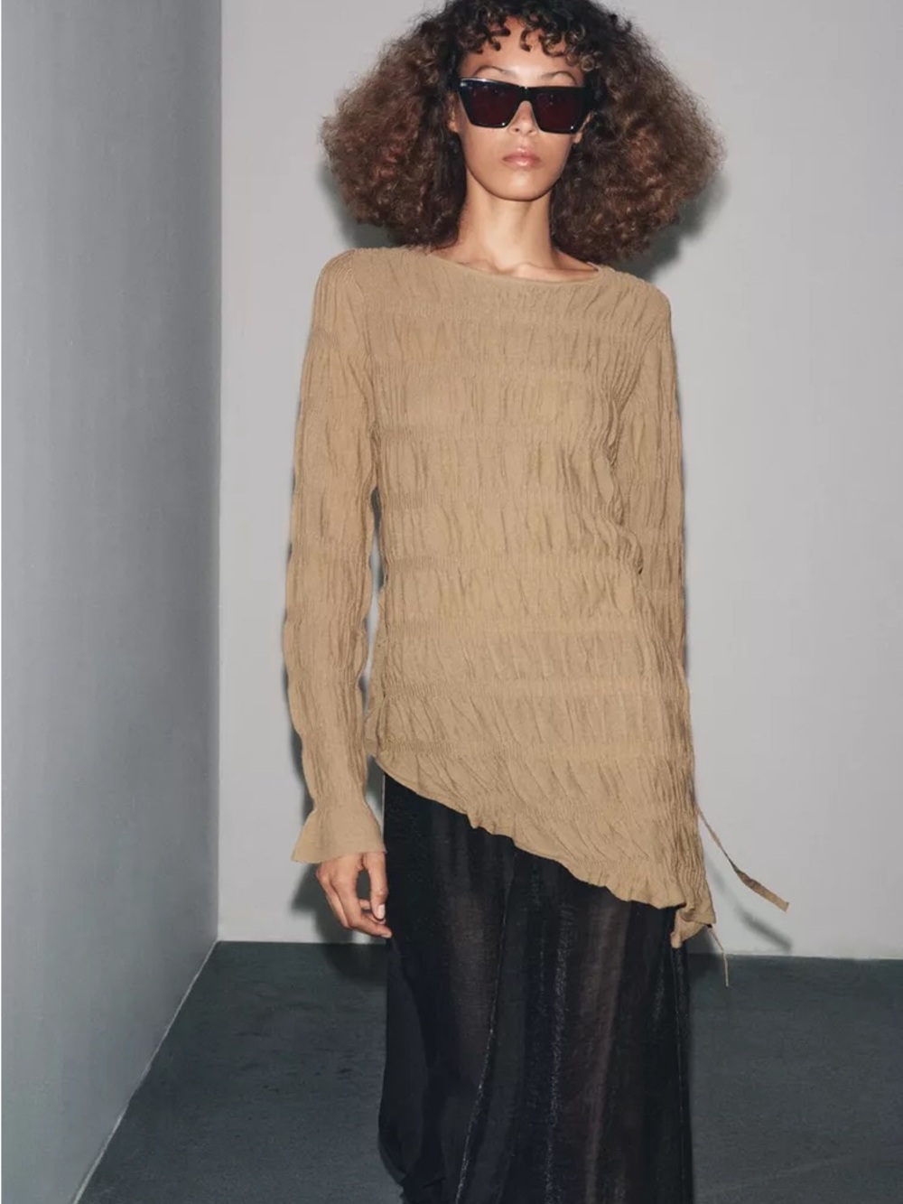 ZARA RUCHED KNIT TOP - Picture 3 of 12